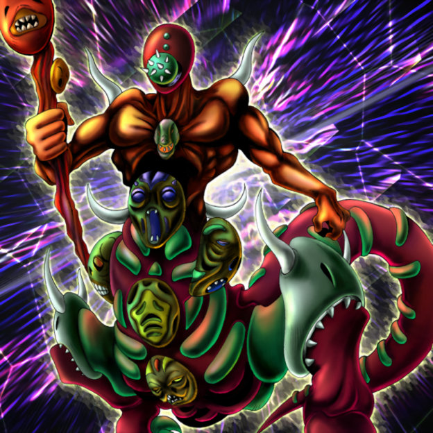 The Masked Beast [Super Rare] DB1-EN214 artwork